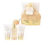 IDC INSTITUTE SCENTED BATH GOLD COSMETIC BAG SET VANILLA & BERGAMOT ΣΕΤ ΔΩΡΟΥ 16 X 19 X 10CM 4PCS - Image 2